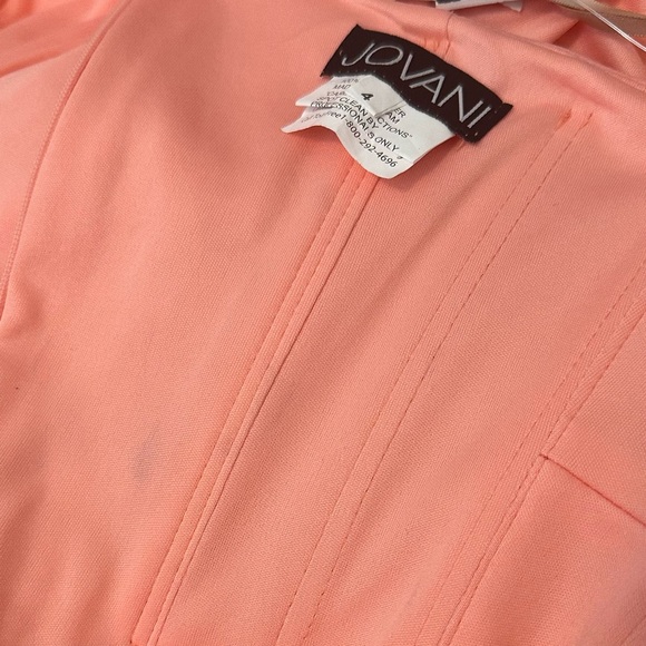 NEW JOVANI SZ 4 BLUSH ASYMMETRICAL ONE SHOULDER FORM FIT FORMAL EVENING GOWN - Picture 13 of 16